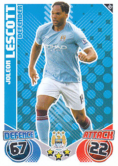 Joleon Lescott Manchester City 2010/11 Topps Match Attax #185